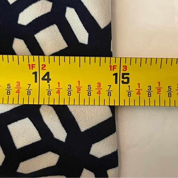 Lauren Ralph Lauren Navy Cream Ruched Party Date Dress NWOT Size 8 - Picture 11 of 13